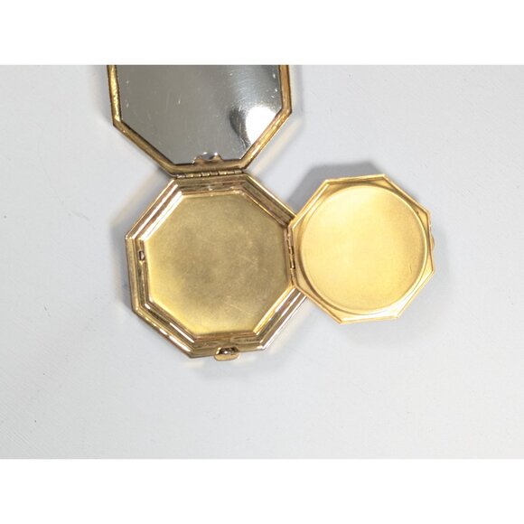 1920s Baby Blue Guilloche Enamel Compact, Fancy powder, rouge & mirror compact, - Picture 7 of 16